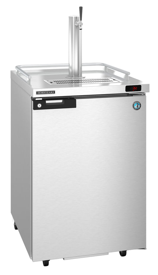 DD24-S, Stainless Steel Back Bar Direct Draw Refrigerator, Single Section with Lockable Solid Door