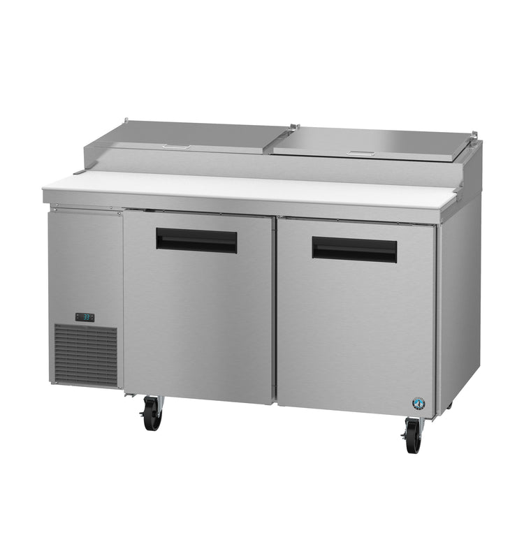 PR60B, Pizza Prep Table Refrigerator, Two Section with Stainless Doors