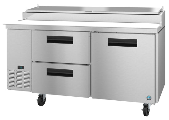 PR67A-D2, Pizza Prep Table Refrigerator, Two Section with Drawer/Door Combo