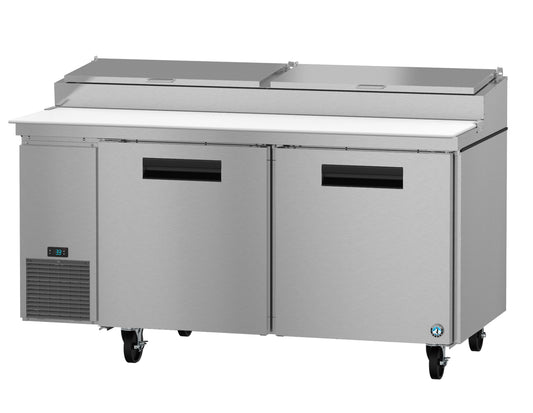 PR67A, Pizza Prep Table Refrigerator, Two Section with Stainless Doors