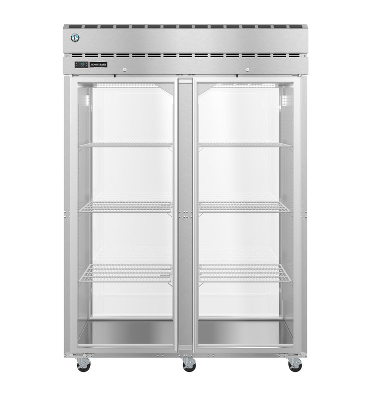 PT2A-FG-FG, Pass Thru Upright Refrigerator, Two Section with Lockable Full Glass Doors