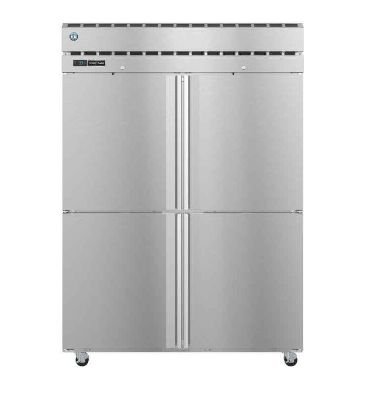 PT2A-HS-HS, Pass Thru Upright Refrigerator, Two Section with Lockable Half Stainless Doors