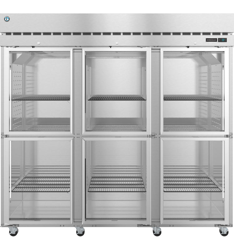 R3A-HG, Upright Refrigerator, Three Section with Lockable Half Glass Doors