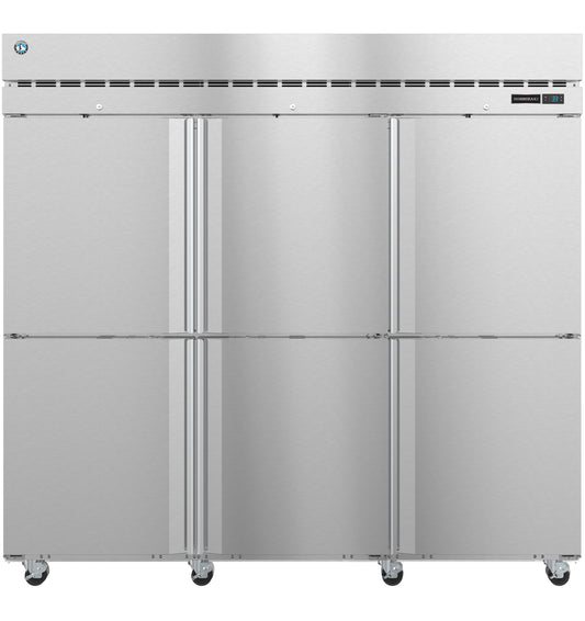 R3A-HS, Upright  Refrigerator, Three Section with Lockable Half Stainless Doors