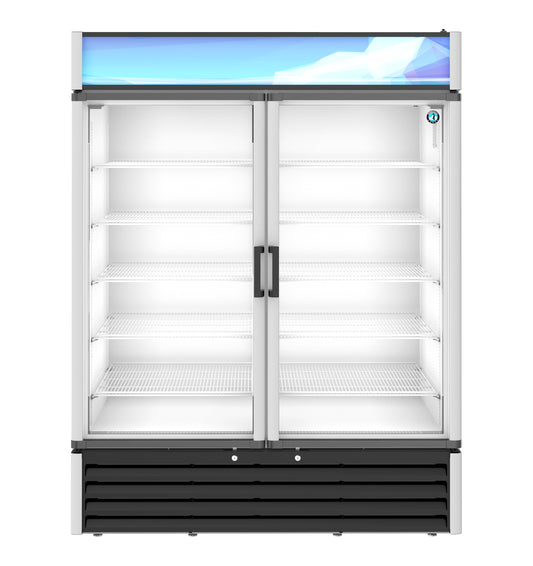 RM-49-HC, Glass Door Merchandiser  Refrigerator, Two Section with Full Glass Swing Door