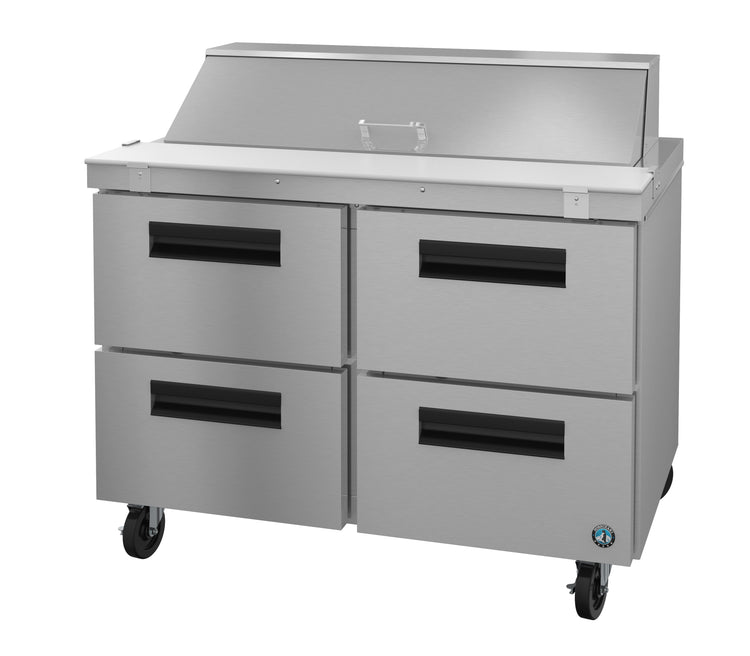 SR48A-12D4, Sandwich Prep Table Refrigerator, Two Section with Stainless Drawers