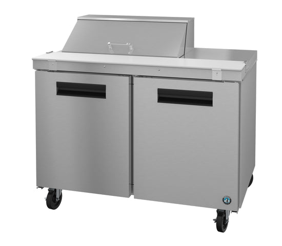 SR48A-8, Sandwich Prep Table Refrigerator, Two Section with Stainless Doors