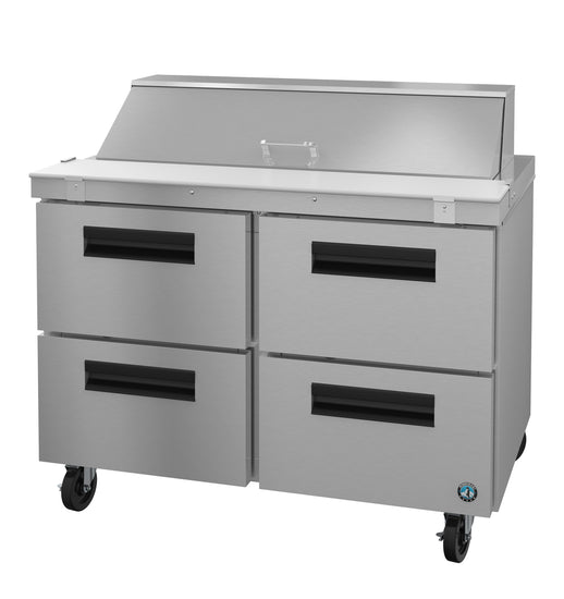 SR48B-12D4, Sandwich Prep Table Refrigerator, Two Section with Stainless Drawers