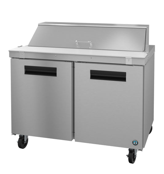 SR48B-12, Sandwich Prep Table Refrigerator, Two Section with Stainless Doors