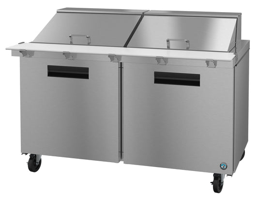 SR60A-24M, Mega Top Prep Table Refrigerator, Two Section with Stainless Doors