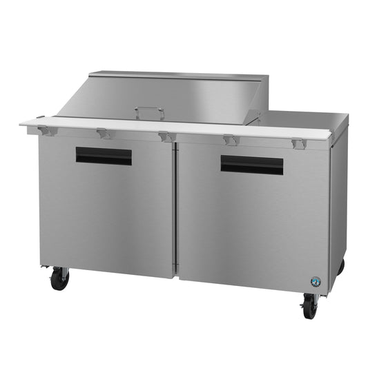 SR60B-18M, Mega Top Prep Table Refrigerator, Two Section with Stainless Doors