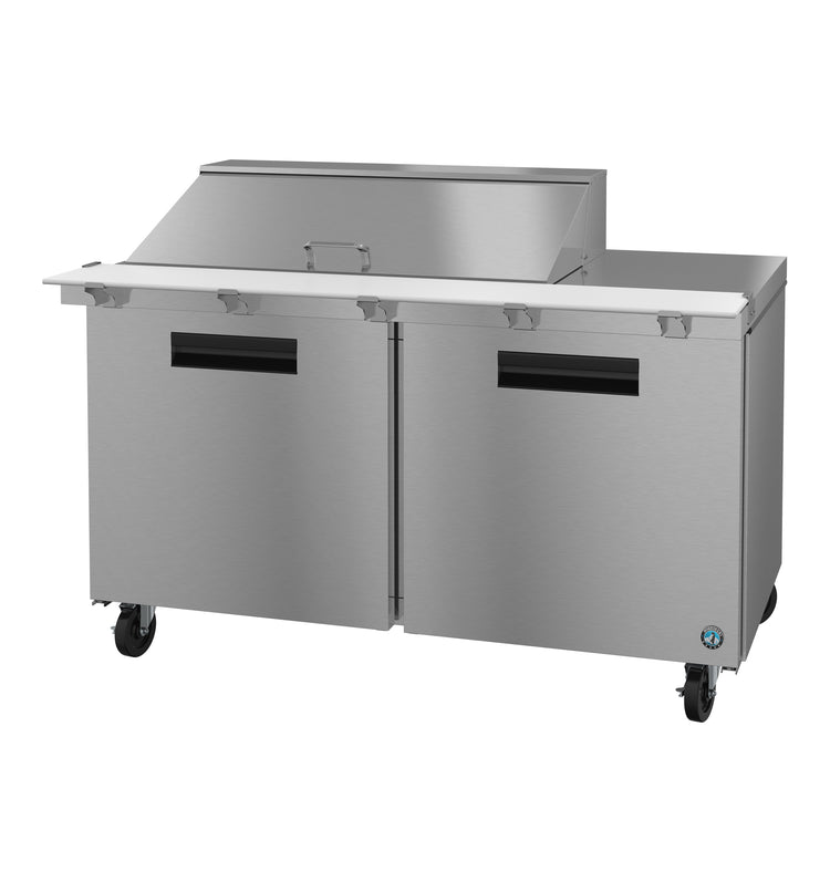 SR60B-18M, Mega Top Prep Table Refrigerator, Two Section with Stainless Doors