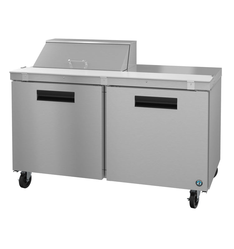 SR60B-8, Sandwich Prep Table Refrigerator, Two Section with Stainless Doors