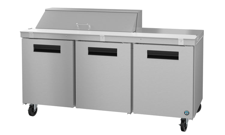 SR72A-12, Sandwich Prep Table Refrigerator, Three Section with Stainless Doors