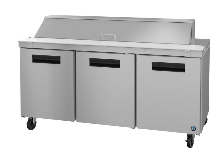 SR72A-18, Sandwich Prep Table Refrigerator, Three Section with Stainless Doors