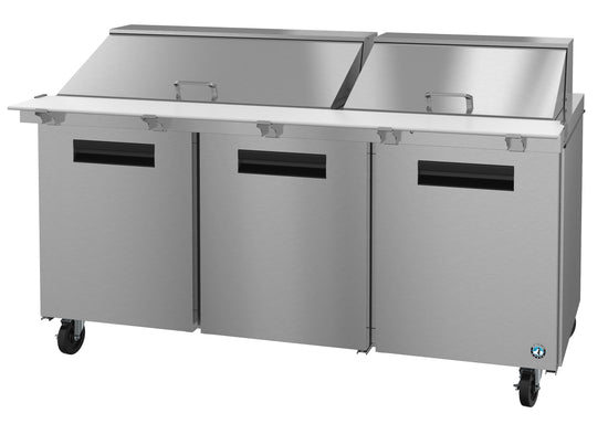 SR72A-30M, Mega Top Prep Table Refrigerator, Three Section with Stainless Doors