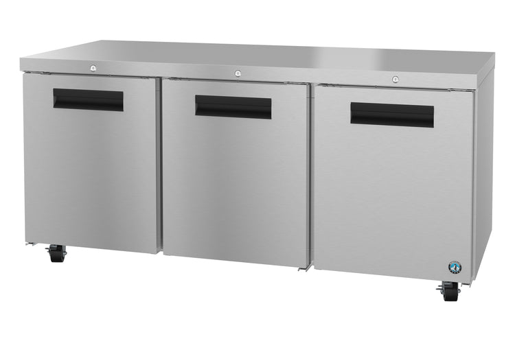 UR72A-01, Undercounter Refrigerator, Three Section with Lockable Stainless Doors