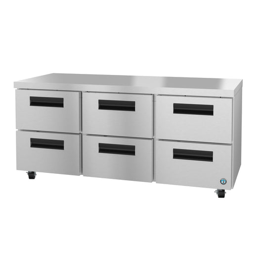 UR72B-D6, Undercounter Refrigerator, Three Section with Stainless Drawers