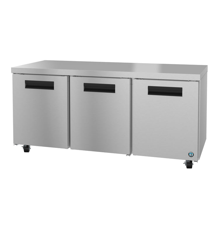 UR72B, Undercounter Refrigerator, Three Section with Stainless Doors