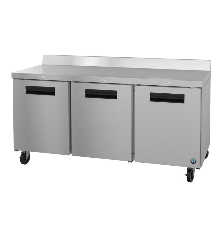 WR72B-01, Worktop Refrigerator, Three Section with Lockable Stainless Doors